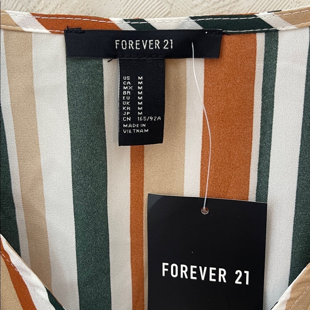 🆕 FOREVER 21 Striped Blouse Size M - Picture 4 of 5